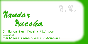 nandor mucska business card